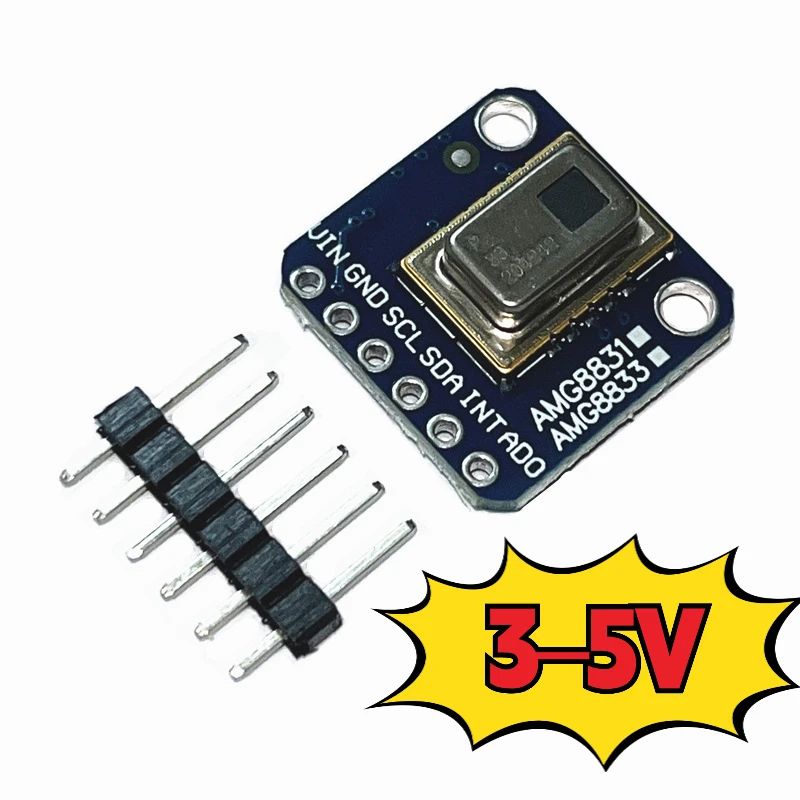 

AMG8833 IR Thermal Camera Sensor 8x8 Grid Infrared Array Temperature Detection Module, 0–80°C Range, 3–5V Power, 10Hz Frame Rate
