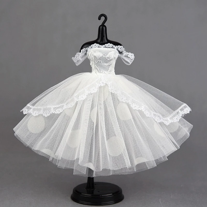 Mini robe de poupée princesse noire, robe de mariée, jupe moelleuse, Tutu en dentelle multicouche, à pois, vêtements de fête