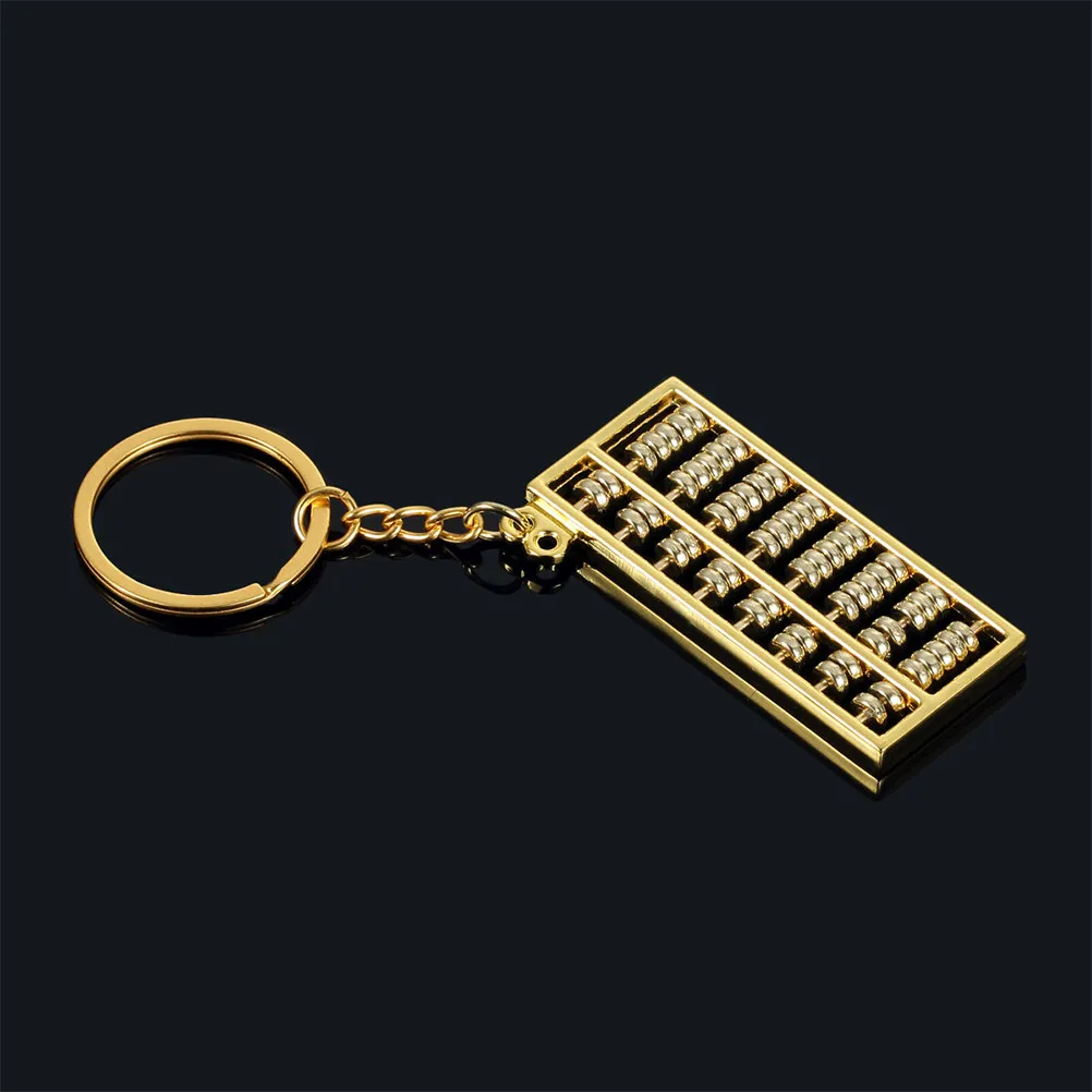 3pcs Eight-Row Abacus Keychains Silver Stylish Key Ring Durable Key Holder For Bag Backpack Decoration Small Gift For Men Women