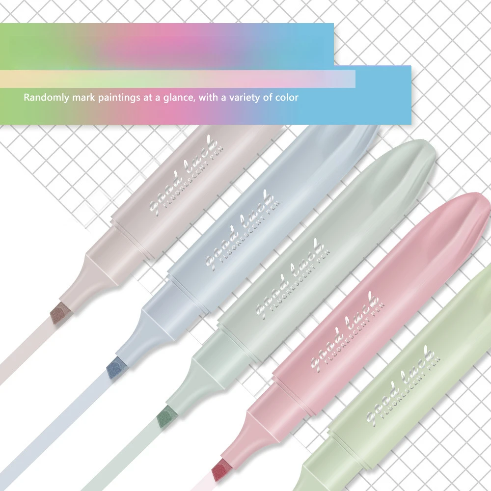 4 Color Soft Head Highlighter Pen With High Aesthetic Value And Gradient Color, Student Hand Account Pen  School Office Supplies