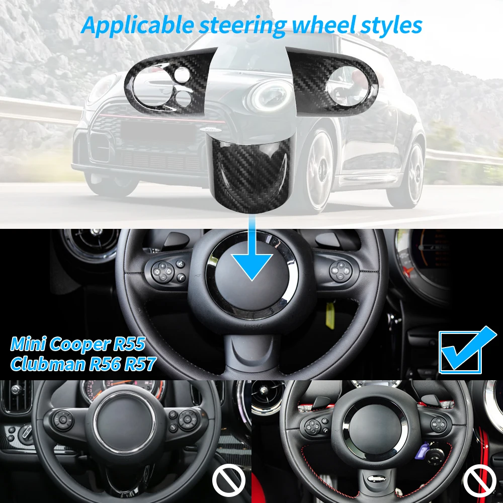 Car Steering Wheel Panel Multimedia Button Sticker For MINI Cooper R55 R56 R57 interior Decorative Cover Car Accessories