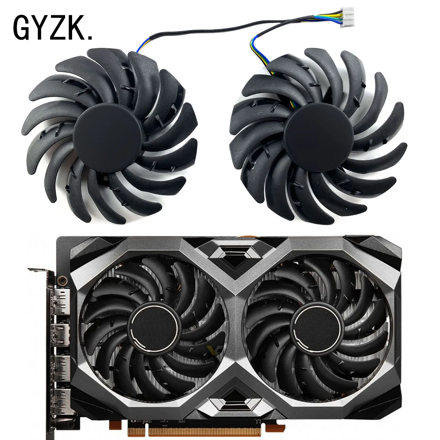 

2pcs/lot For MSI RX6600XT MECH 2X V1 Graphics Card Replacement Fan PLD09210S12HH