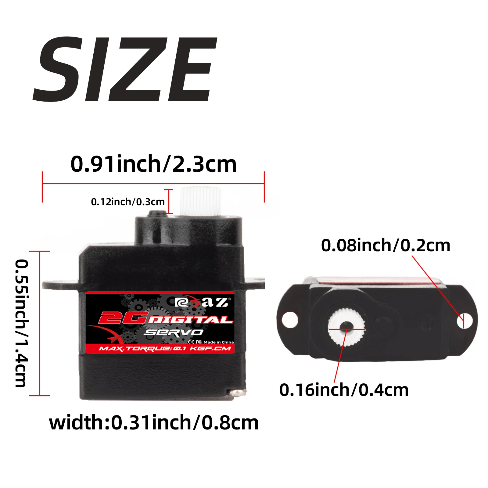 RCXAZ 2 g 3,7 g 4,3 g digitale microservo 180 °   Rotatie voor RC Vliegtuig Drone Mini Auto Helikopter Fixed Wing RC Servo Upgrade Onderdelen