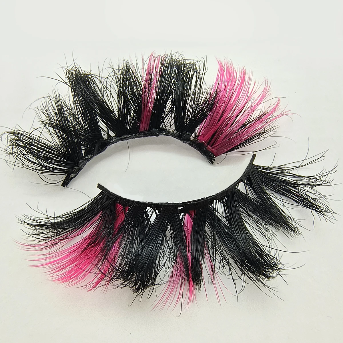 1คู่ Fluffy 25MM Mink ขนตาสีขนตาขายส่งสีชมพูสีขาวสีแดงสีฟ้า5D Mink Lashes อุปกรณ์ Peralatan Rias