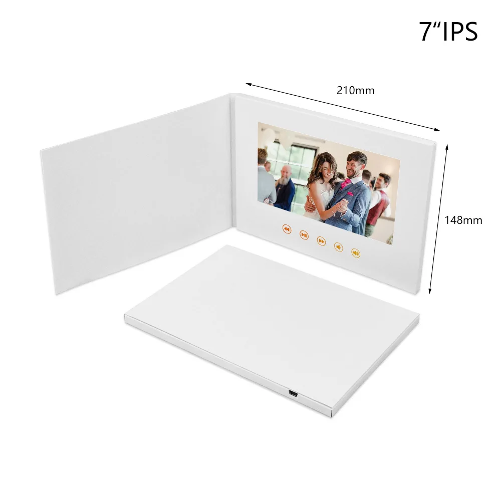 Pantalla LCD de 7 Pulgadas para Libros Digitales, Folleto de Video con Efecto Papel para Tarjetas de Presentación, Invitaciones, Regalos y Marketing