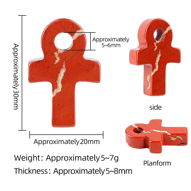 Dalmatin Spot Ankh Cross Pendant Life Symbol Natural Stone Charm DIY Necklace Accessories Jewelry Making Fast Ship - view 2