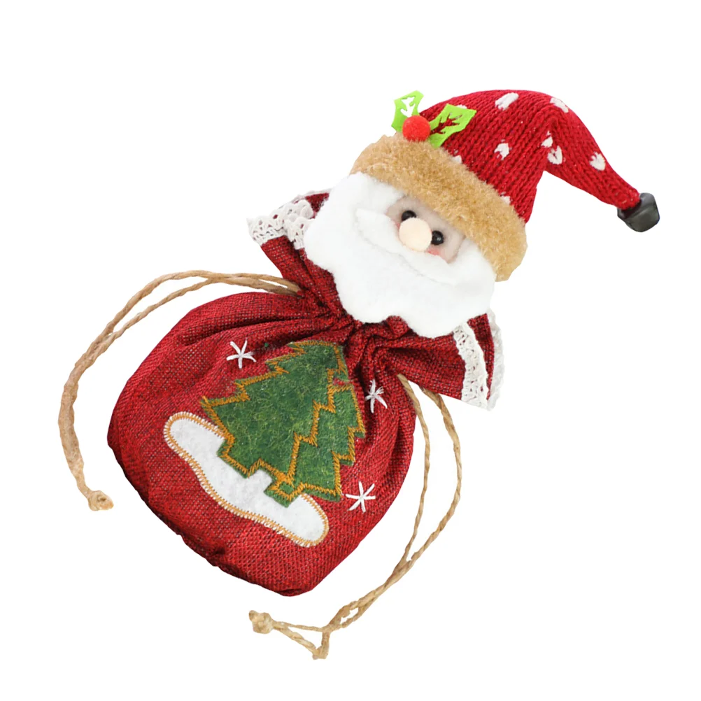 

Candy Drawstring Bag Elder Bags Christmas Decor Santa Gift Fabric Decoration