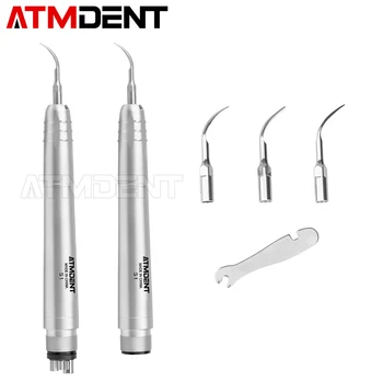 Dental Ultrasonic Air Scaler Tartar Remover Cleaning Tool with 3 Tips Handpiece Whiten Teeth Cleaner Dentist Lab