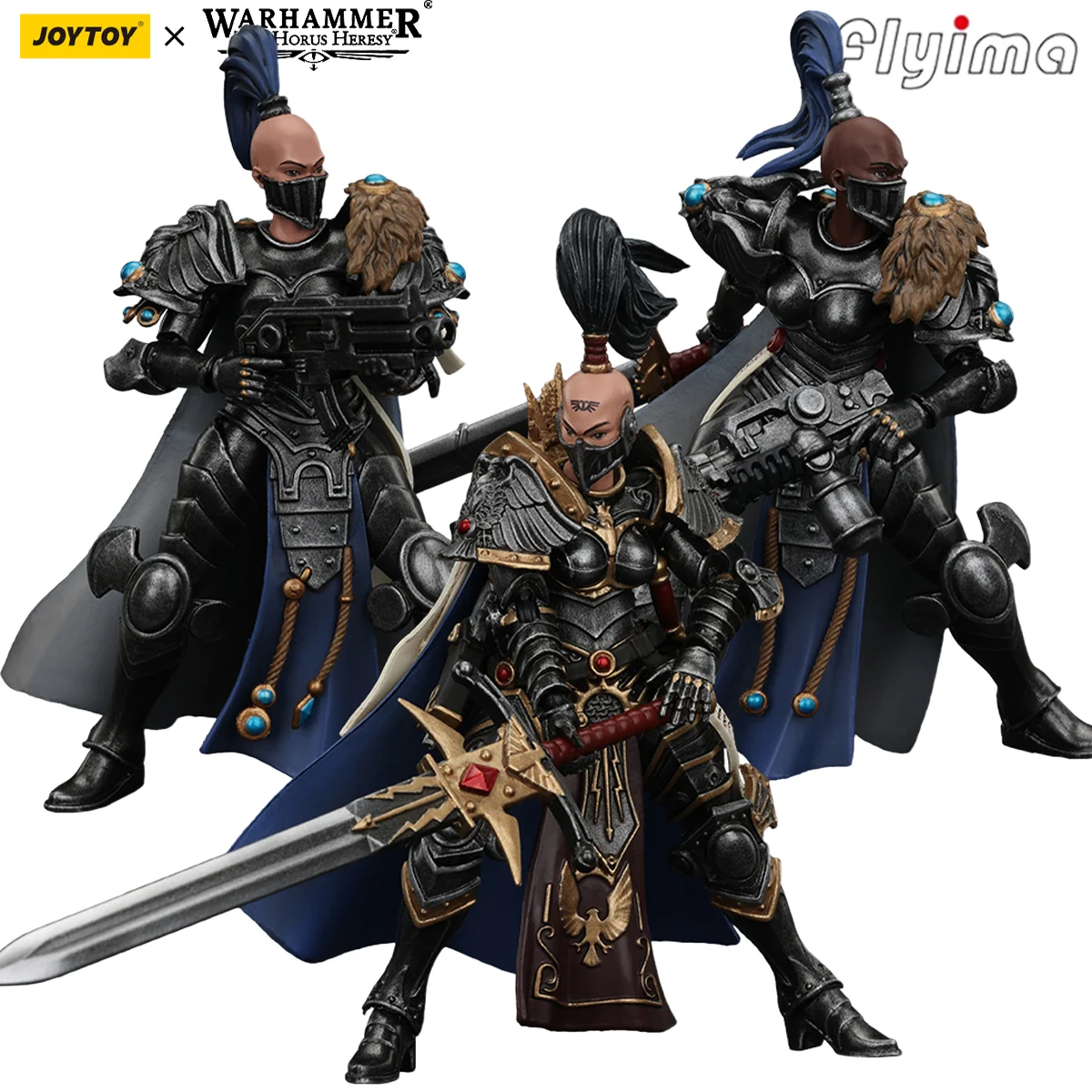 JOYTOY Warhammer 30K 1/18 Actionfiguren Sisters of Silence Argent Lynx Vigilator Cadre3PCS Modell