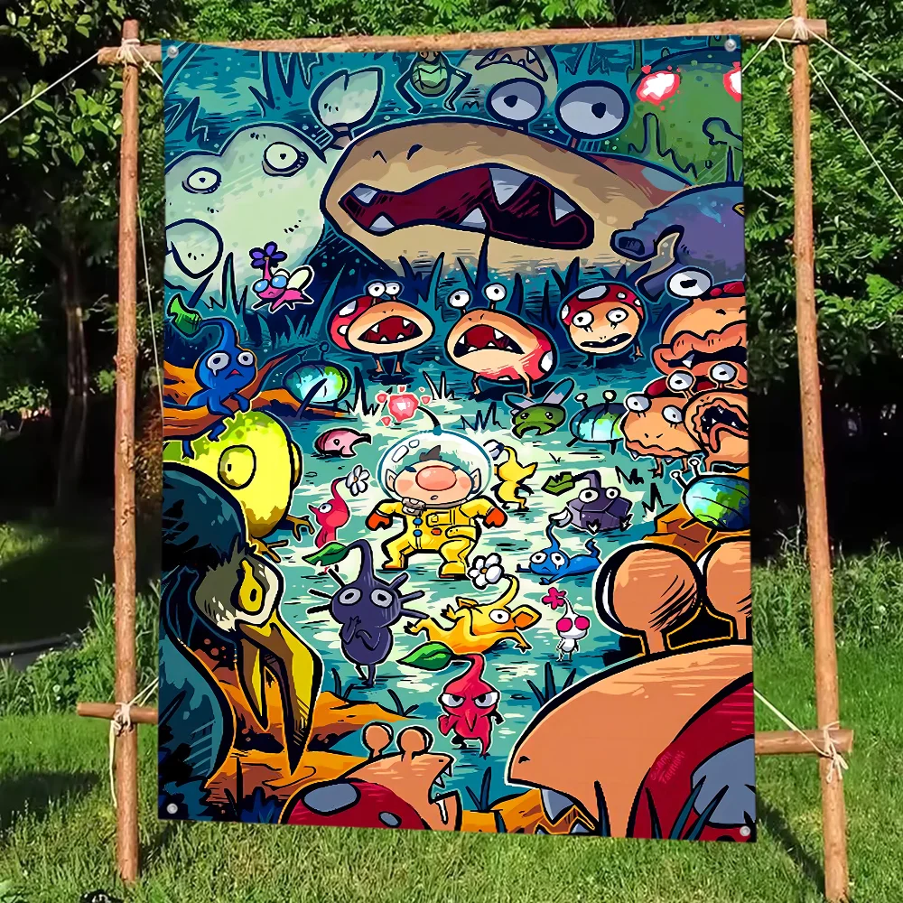 

Game P-Pikmin Flag DIY Flag For Family Group Party Living Room Home Dorm Decor Wall Art Decor Banner