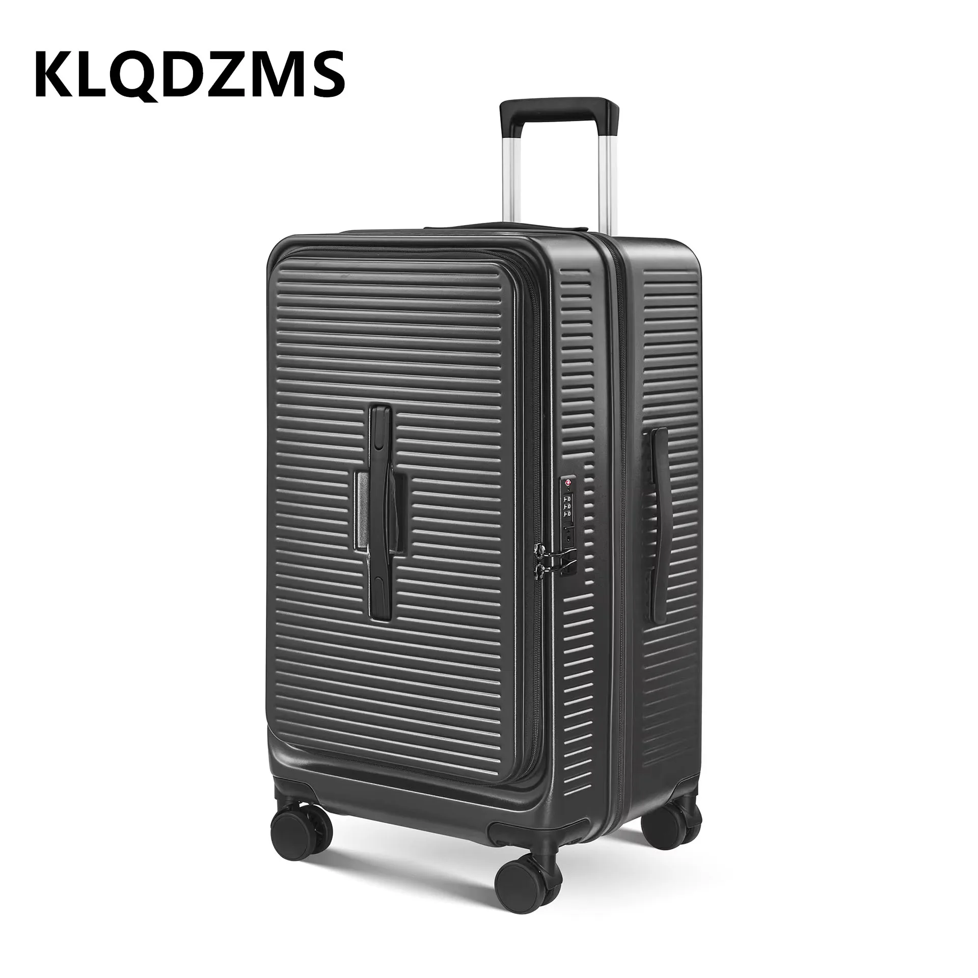 Klqdzms 22 "26" 30nch Hoogwaardige Bagage Vooropening Pc Multifunctionele Trolleykoffer Familie Reizen Essentials Dames Koffer