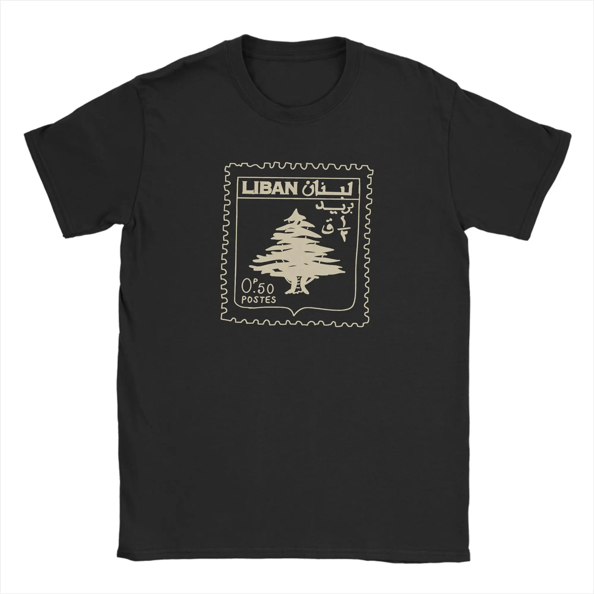 Lebanon T-Shirt Men stamp Vintage T-Shirts Summer Round Neck Trendy Cool Tees Loose Oversized Tops,