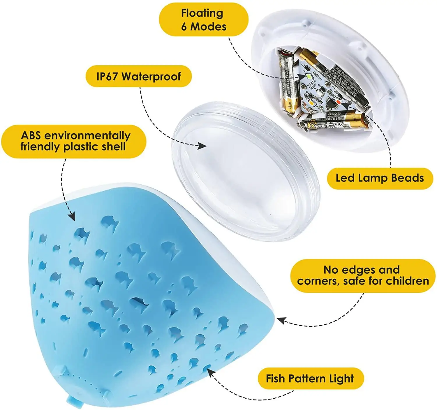 Luces flotantes de piscina impermeables, proyector de fuente de Spa con batería colorida, sumergible, para estanque, bañera de hidromasaje, regalos