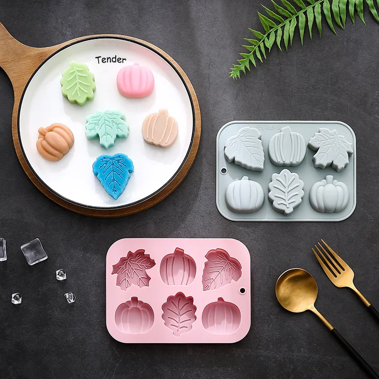 

6 pumpkin leaves in stock, Harvest Festival theme cake mold, baking tool, Epoxy silicone handmade soap mold
