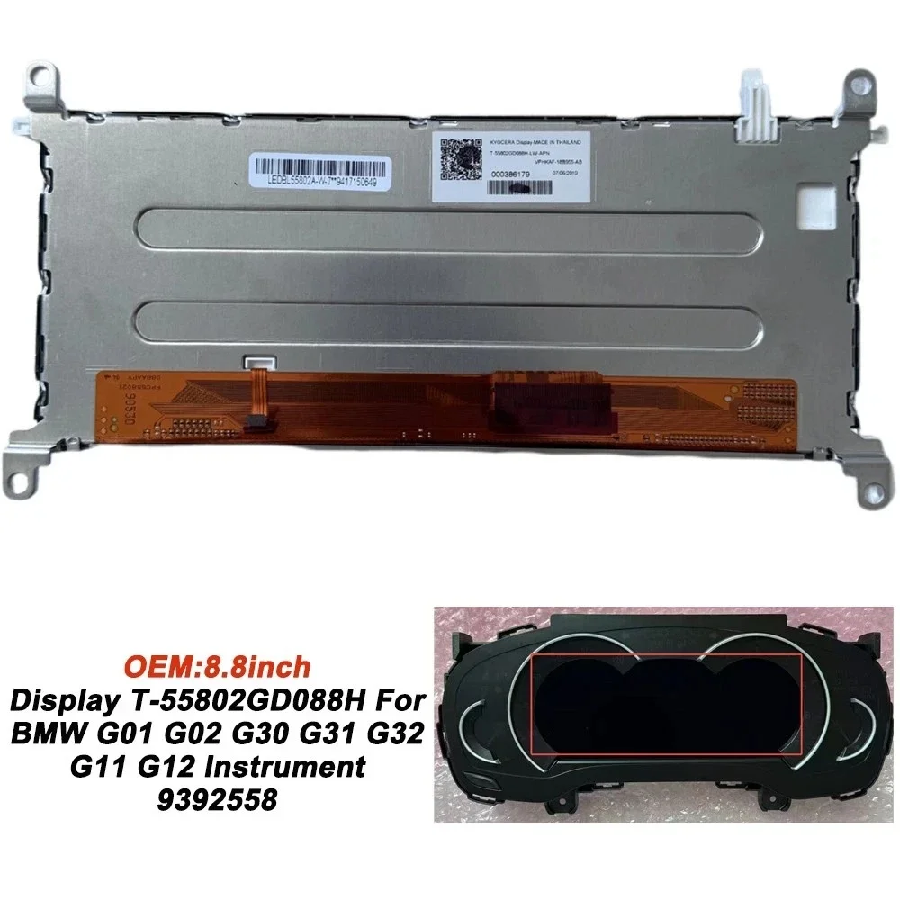 LCD Display Screen Panel T-55802GD088H 9392558 For BMW 5 6 7 X3 X4 G01 G02 G30 G31 G32 G11 G12 Speedometer Instrument