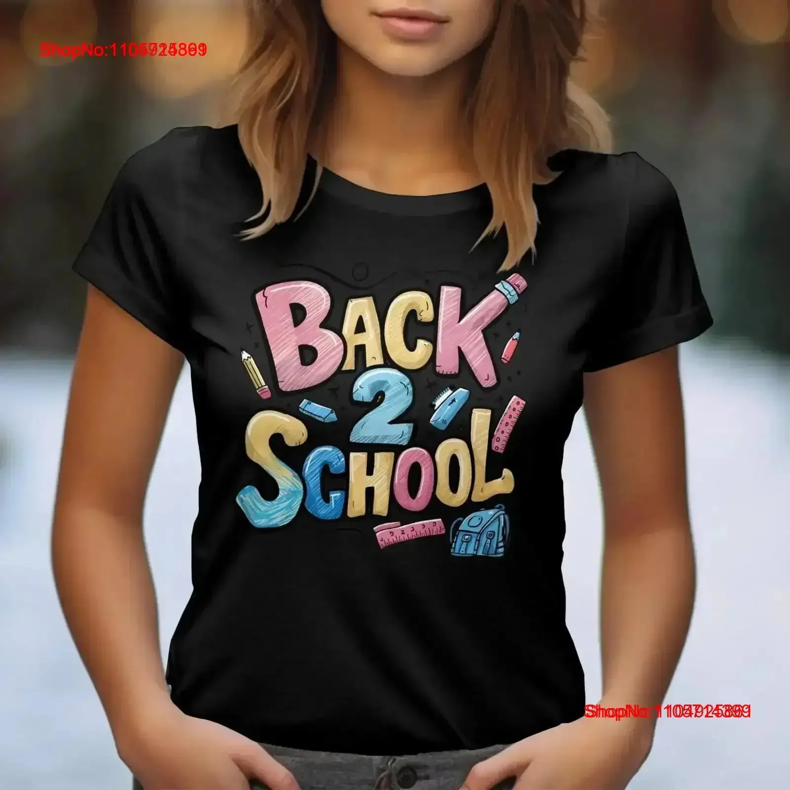 Back 2 School T Shirt Fun to Colorful Supplies Design Kids Outfit vintage Washed Breathable Stylish streetwear fashion vintage