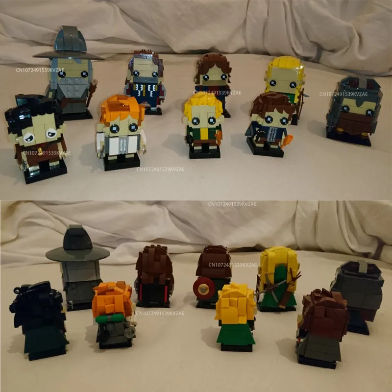 MOC Lords Ringsed Scene Fellowship Team Brickheadz Building Blocks Set Movies Action Figures  MOC-21223 Assemble Brick Toys Gift