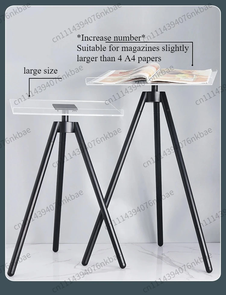 Floor Flip Magazine Display Tripod Stand Large Book Album Reading Rack