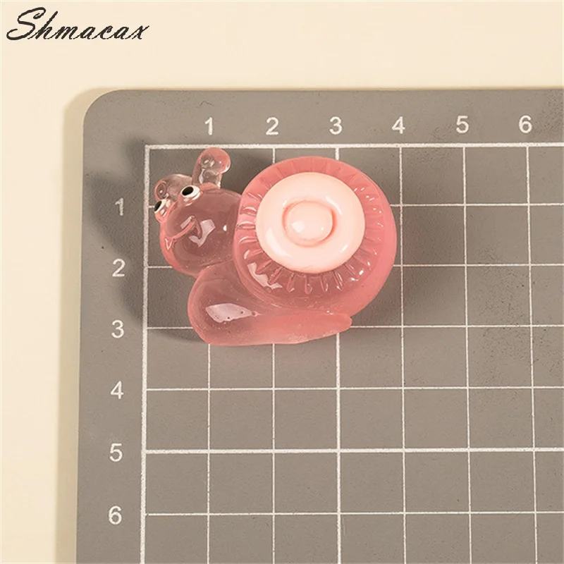 Luminous 3D Cartoon Snail DIY Accessories Cream Glue Keychain Pendant Micro Landscape Doll House Toy