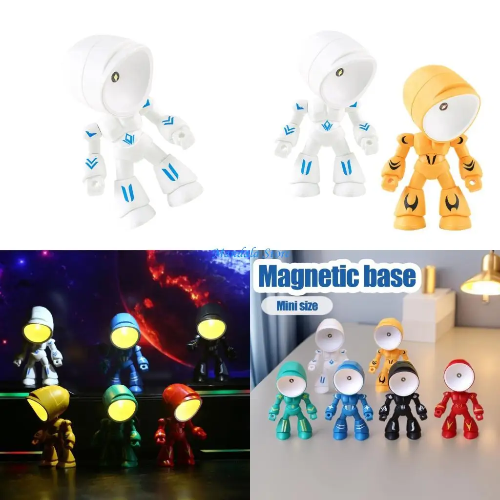 U2JC Automatic Brightness Control Small LED Night Lamp Robot Companion for Nursery Adult Rooms Mounting Portable