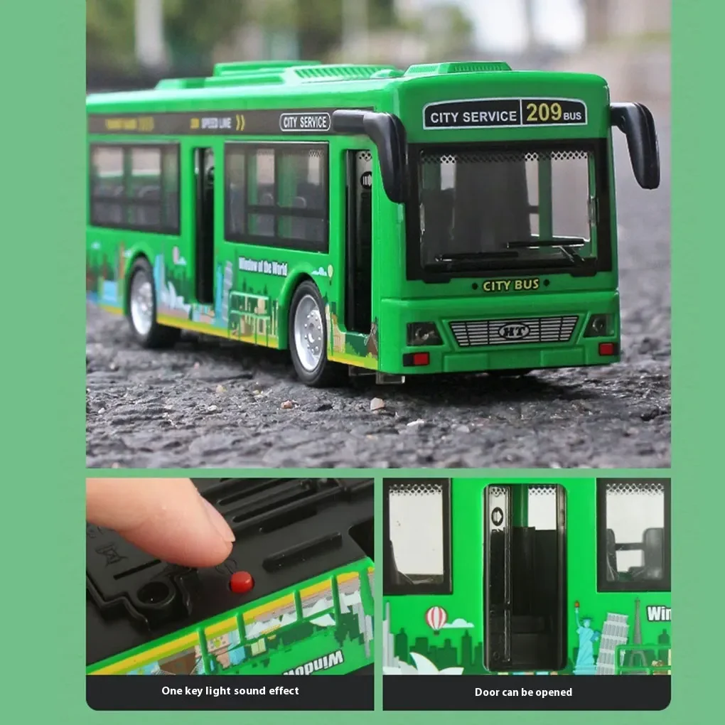Childrens Large Toys Simulate Real Bus Scene Built-in Lighting Music Durable And Sturdy ABS Car Model Music Function