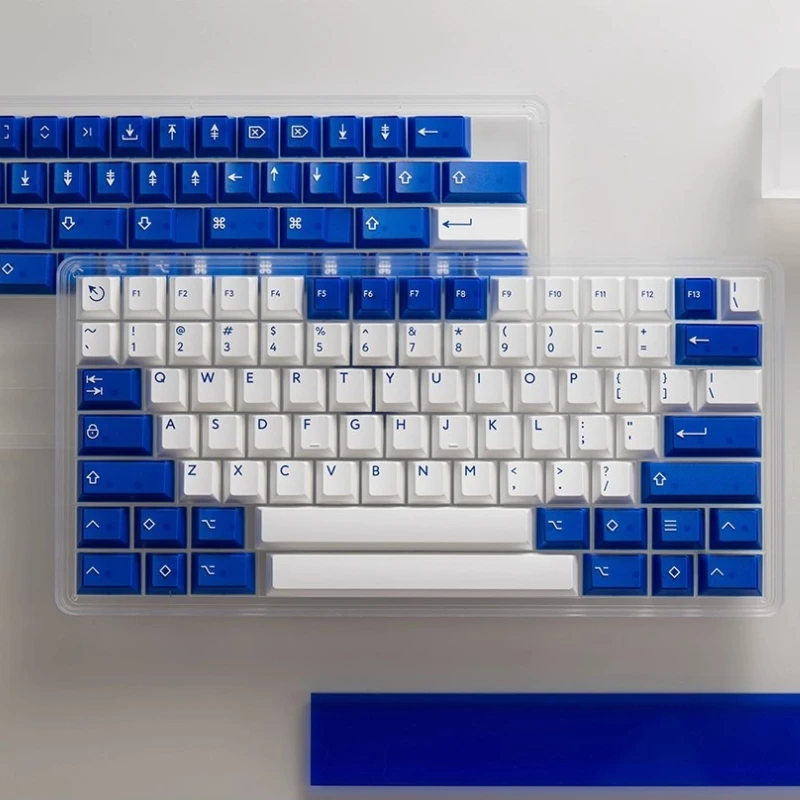 PBTfans Klein Blue R3 Thema Keycaps ABS Cherry Profile Aangepaste tweekleurige doorschijnende sleutelkap voor mechanisch toetsenbord PC-cadeaus