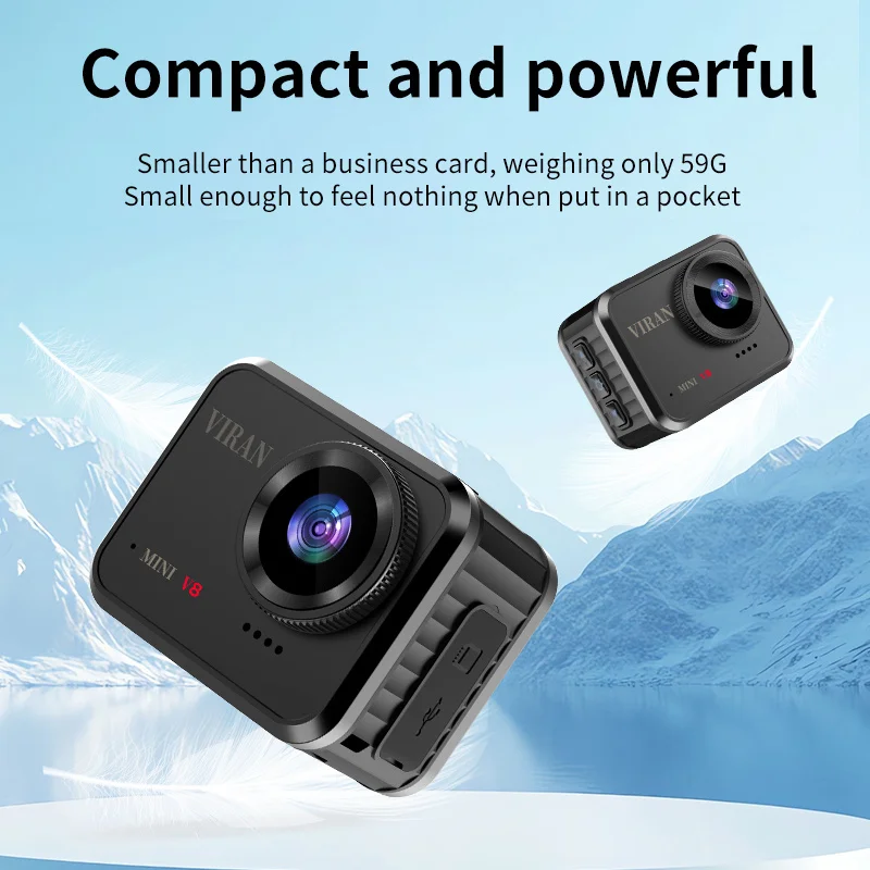 Portable Action Camera 5K 160 Wide Angle IP68 Waterproof WiFi EIS Long Lasting Battery Card for Bicycle Helmet Motorcycles​