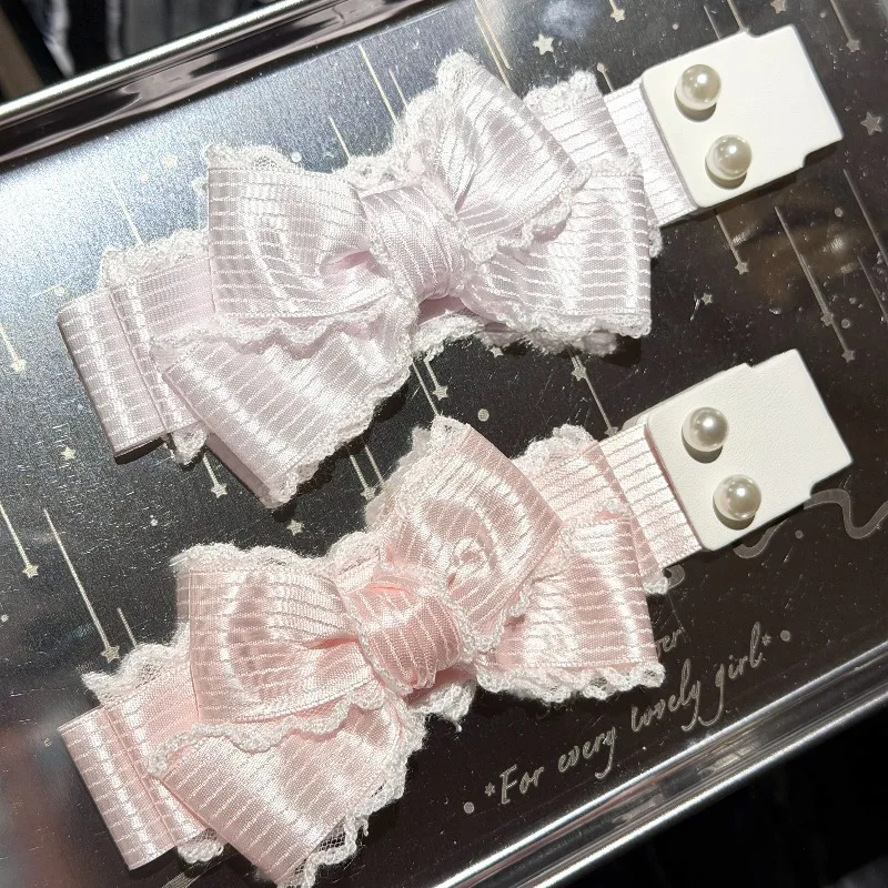 Bow Keyboard Side Ribbon Customization Handmade Double-layer Lace Decoration Ribbons for Mechanical Keyboard Accessories DIY