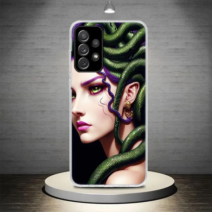 Medusa Greek Mythology Phone Case for Samsung Galaxy A15 A14 A13 A12 A55 A54 A53 A52 A35 A34 A33 A32 A25 A24 A23 A22 A05S A04S A