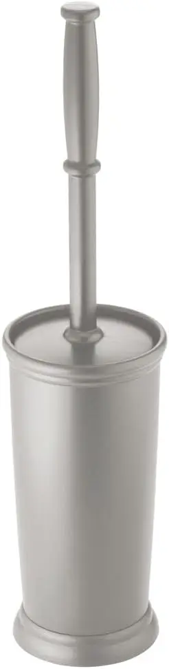 

Щетка для унитаза и скребок для ванной комнаты с крышкой держателя Компактный, экономия места, глубокая очистка Hyde Collection Серый