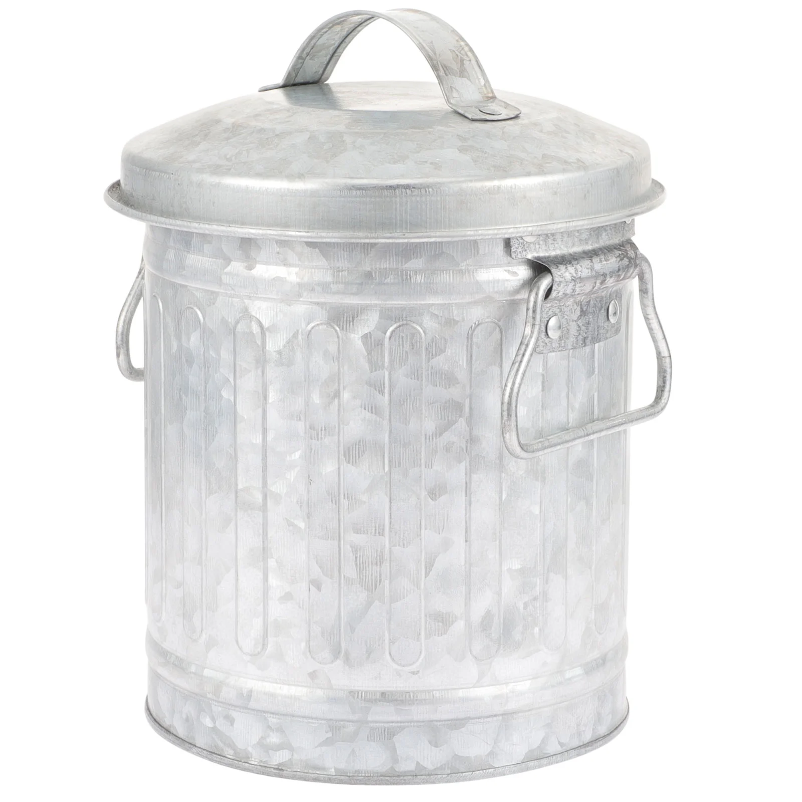 Pellet Bucket Tin Flower Recycling Bin Office Trash Rubbish for Bedroom Buckets