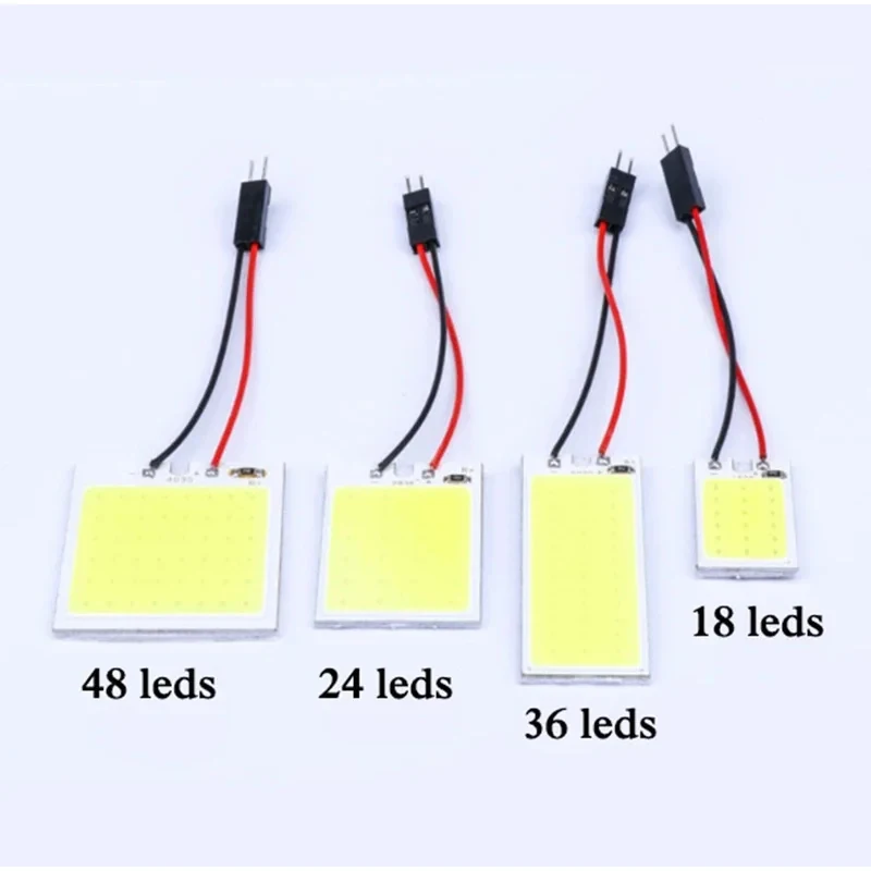 

1/2Pcs Car Interior Accessories 18/24/48 SMD T10 4W 12V COB Car Interior Panel LED Lights Lamp Bulb Car Dome Light Car Panel