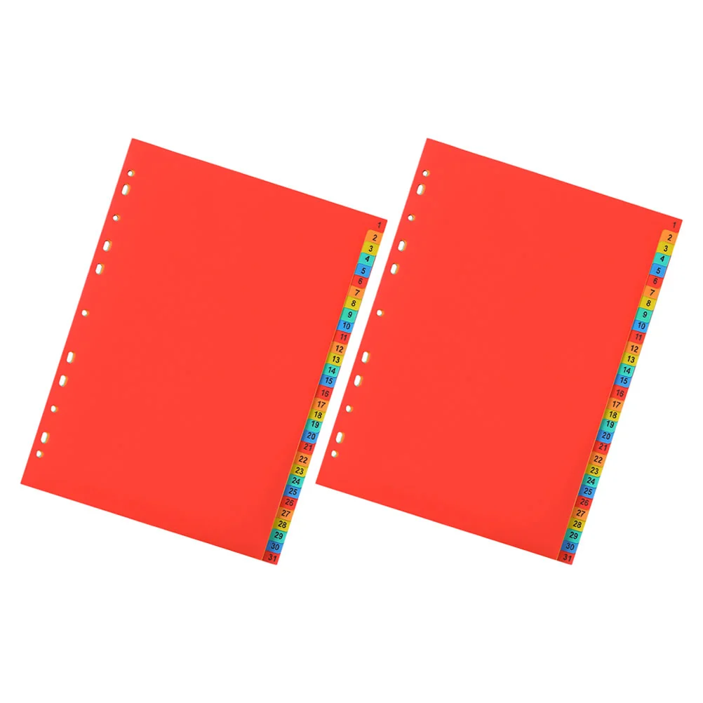 2 Sets File Separator Folder Dividers Alphabet Binder Tabs for Binders Index Tabbed Number with Plastic Labels