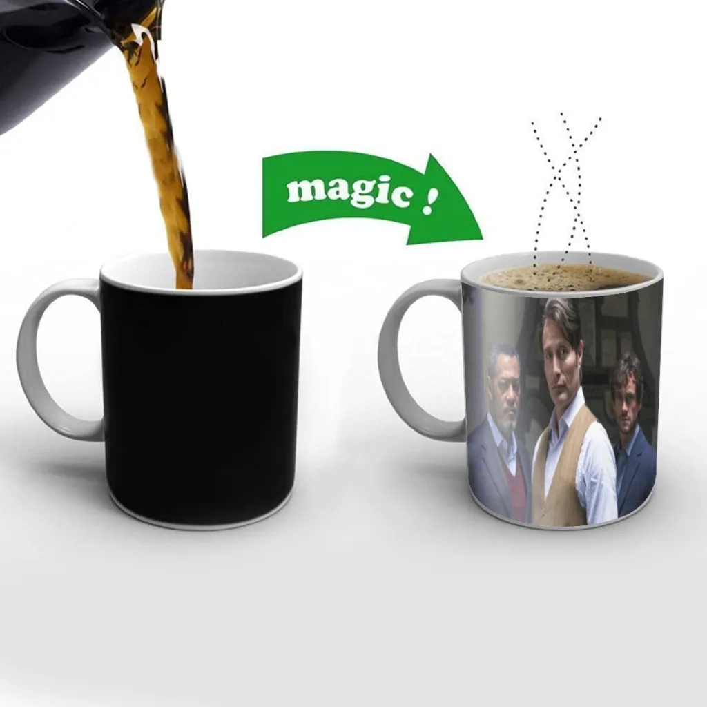 Hot TV series movie Hannibal vintage Free shipping Mug Changing Color Ceramic Coffee Mugs Magic Tea Cup Best Gift