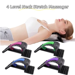 4 Level Neck Stretch Massager Magnetic Therapy Back Stretch Adjustable Massage Tool Lumbar Support Back Stretcher Relieve Pain