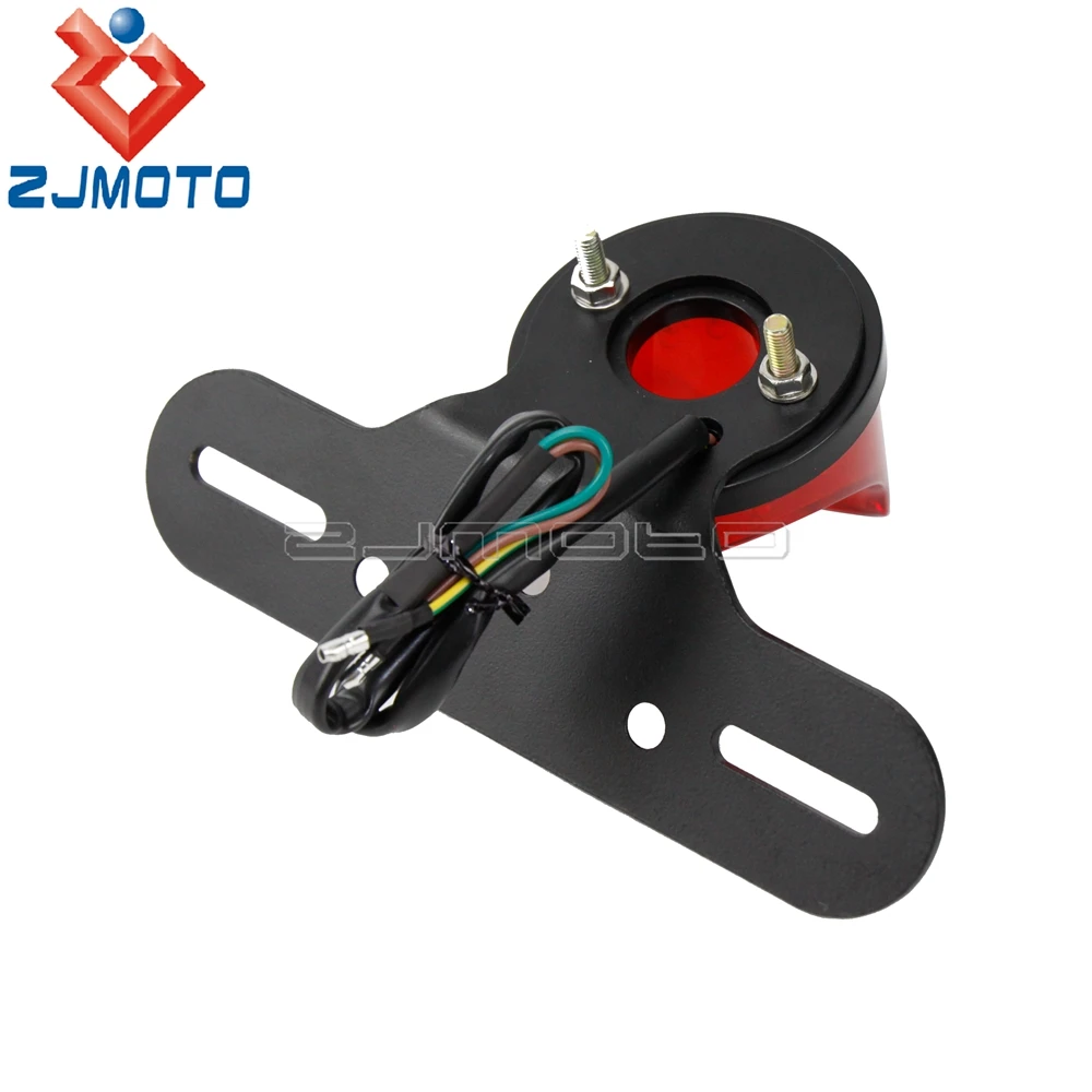 E11 Motorbikes LED Brake Tail Retro light W/License Plate Bracket For Bobber Chopper Custom ATV Scooter Cafe Racer Rear Lamp 12V view 5
