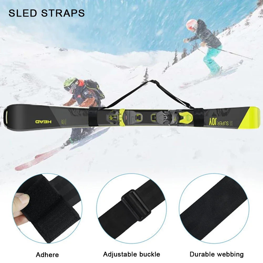 Ski Pole Carrier Strap Adjustable Ski Shoulder Hand Carrier Lash Handle Straps Snowboard Porter Hook Loop Skiing Accessories