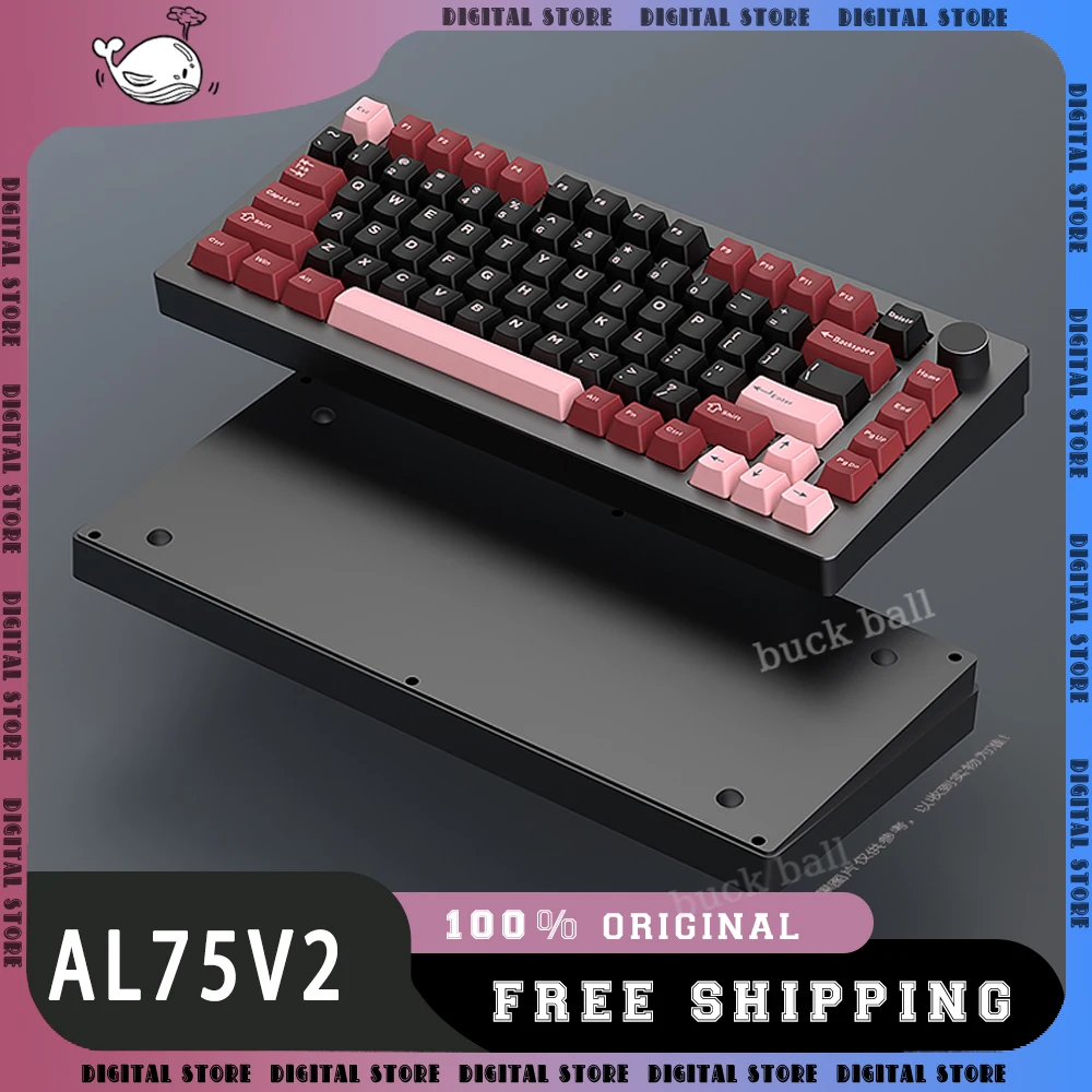 

AL75V2 Gamer Mechanical Keyboard 3Mode USB/2.4G/Bluetooth Wireless Keyboard Hot-Swap RGB Backlight 82keys Gaming Keyboards Gift