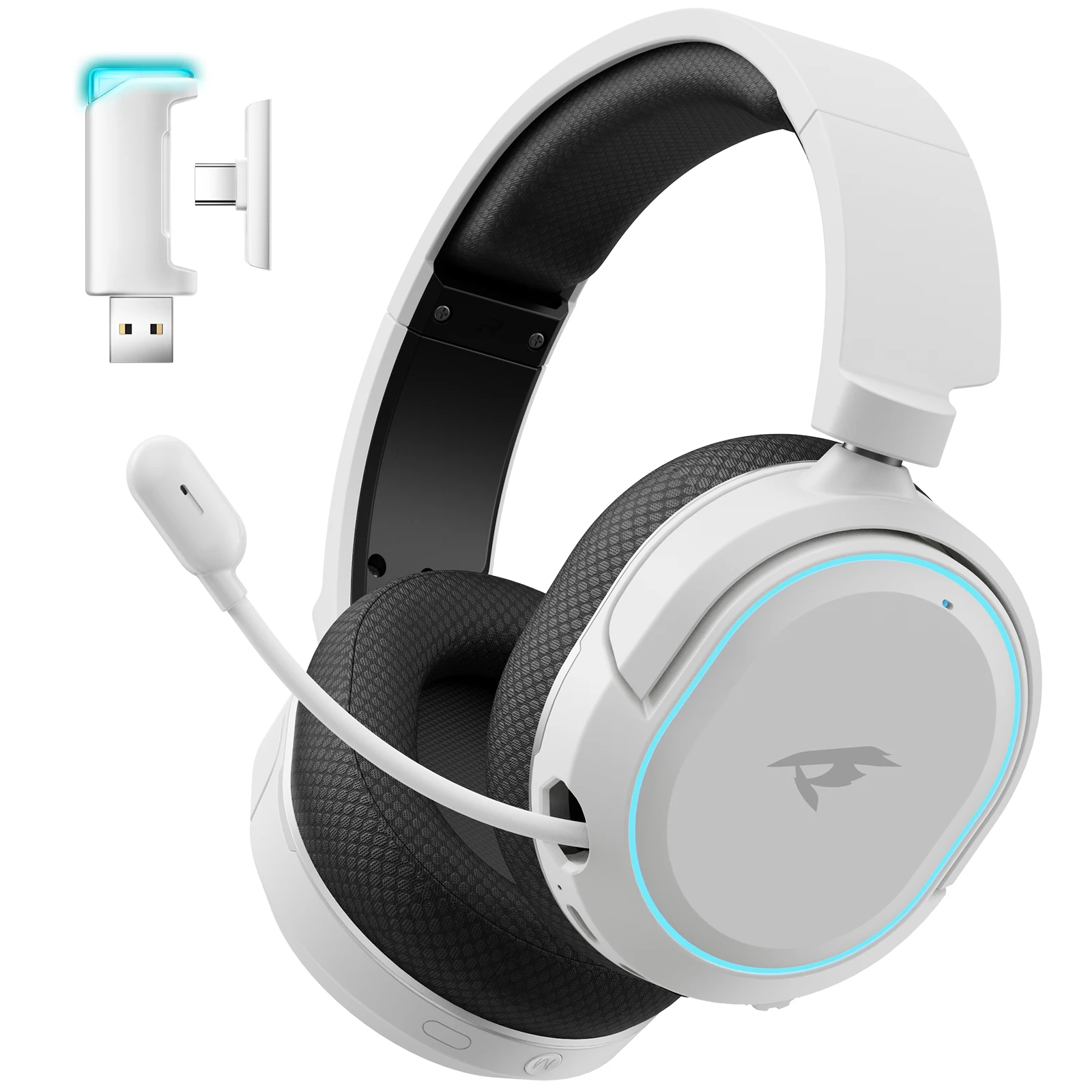 Picun Nip-Casque de jeu sans fil, Bluetooth 5.3, Casque 2.4G, Surround 7.1, 5ms, Faible latence, Micro ENC pour PC, PS4, PS5, Commutateur de