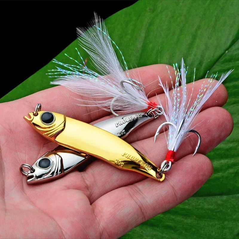 

PROBEROS Luya JIG Lron Plate Sea Fishing MetaBionic Bait 17g/21g/24g/30g/40g/60g Perch DoubleHooks Luminous Fake Bait Wholesale