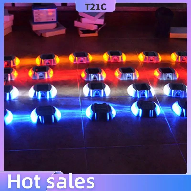 

T21C IP68 Waterproof LED Solar Powered Road Stud Light Road Reflective Ground Light Warning Light