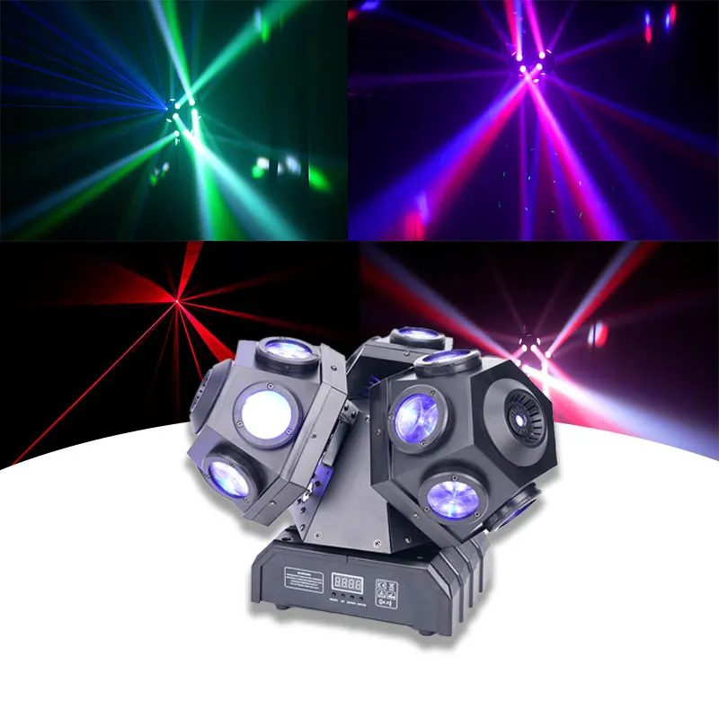 

180W 3 Heads 18 Laser Stage Light DMX512 Sound Activated Professional Follow Spot Lamp For Club Bar KTV Party Stage Lighting
