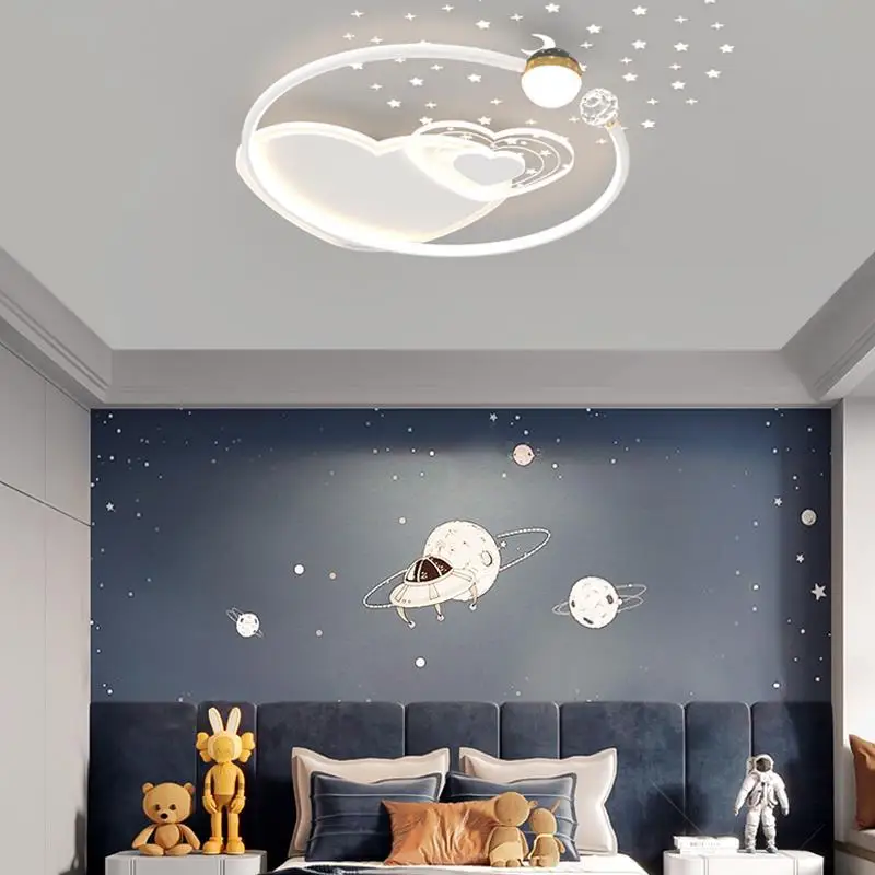 Imagem -04 - Luz de Teto do Quarto Infantil Proteção para os Olhos Estrela Céu Lua Arte Decoração do Lar Meninos Meninas Novo 2023