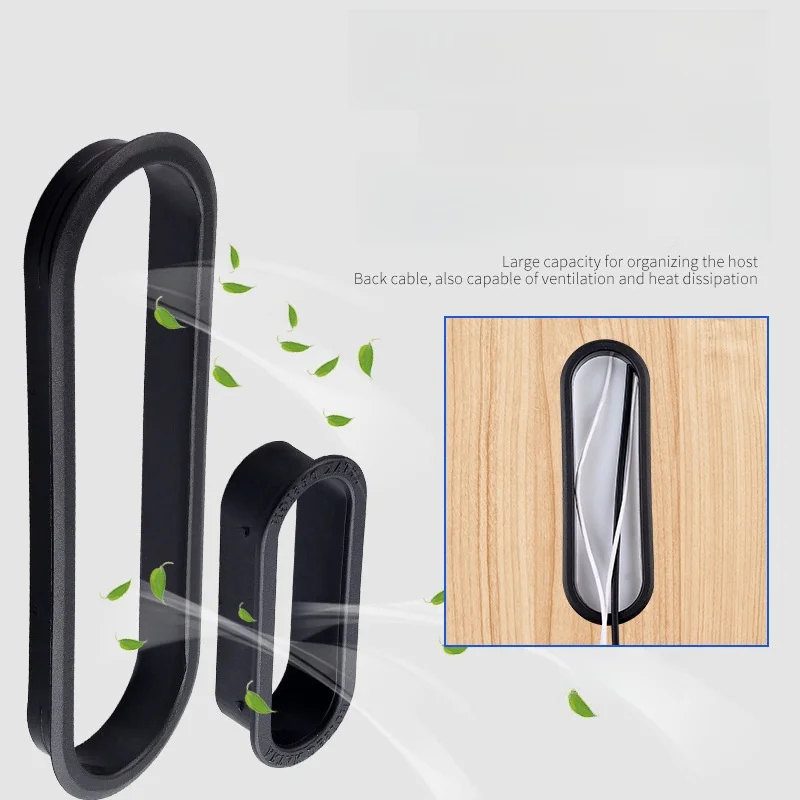 4pc plastic Table Cable Outlet grommet oval plug cover for PC Desk Wire holder Cabinet vent hole decor handle Furniture Hardware
