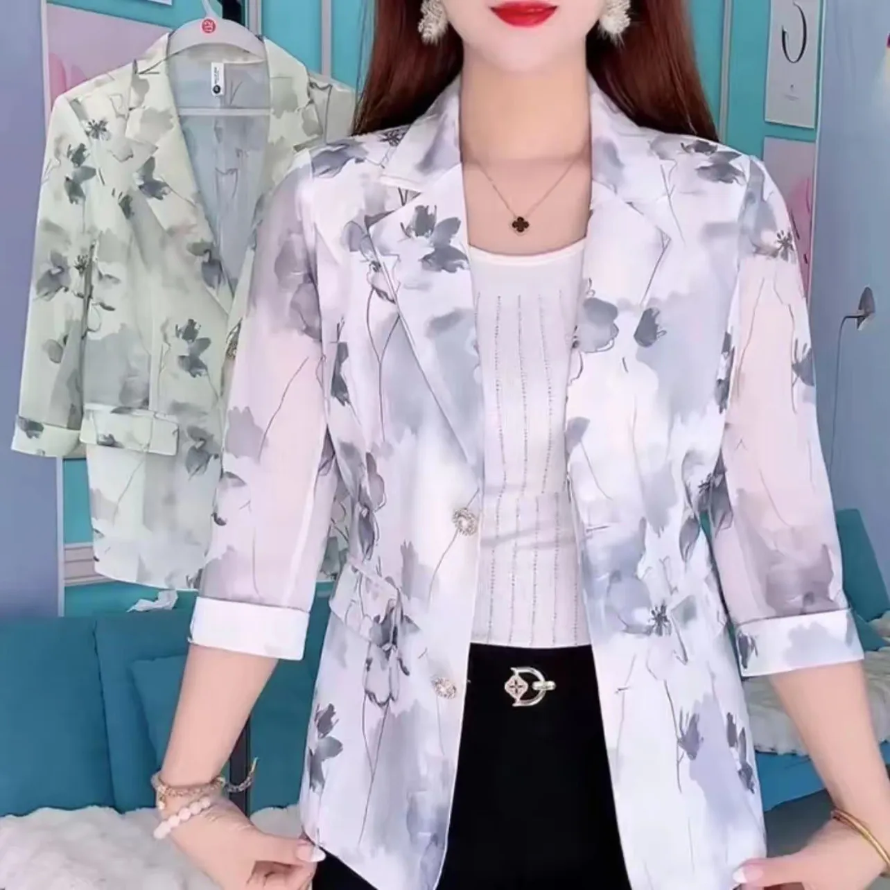 Long Blazers Woman Two-Button Office Lady Classic Solid Color Spring Autumn Suit Oversized Blazer Business Workwear Elegant Ol