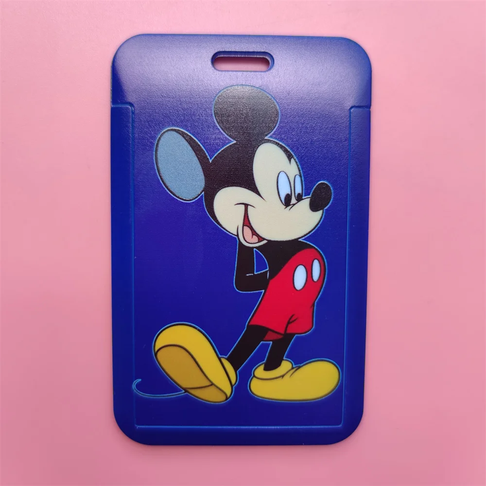 Disney Mickey Minnie Mouse Girls Sliding Lanyard ID Card Holders Badge Holders Hard Plastic Card Sleeves For Worker