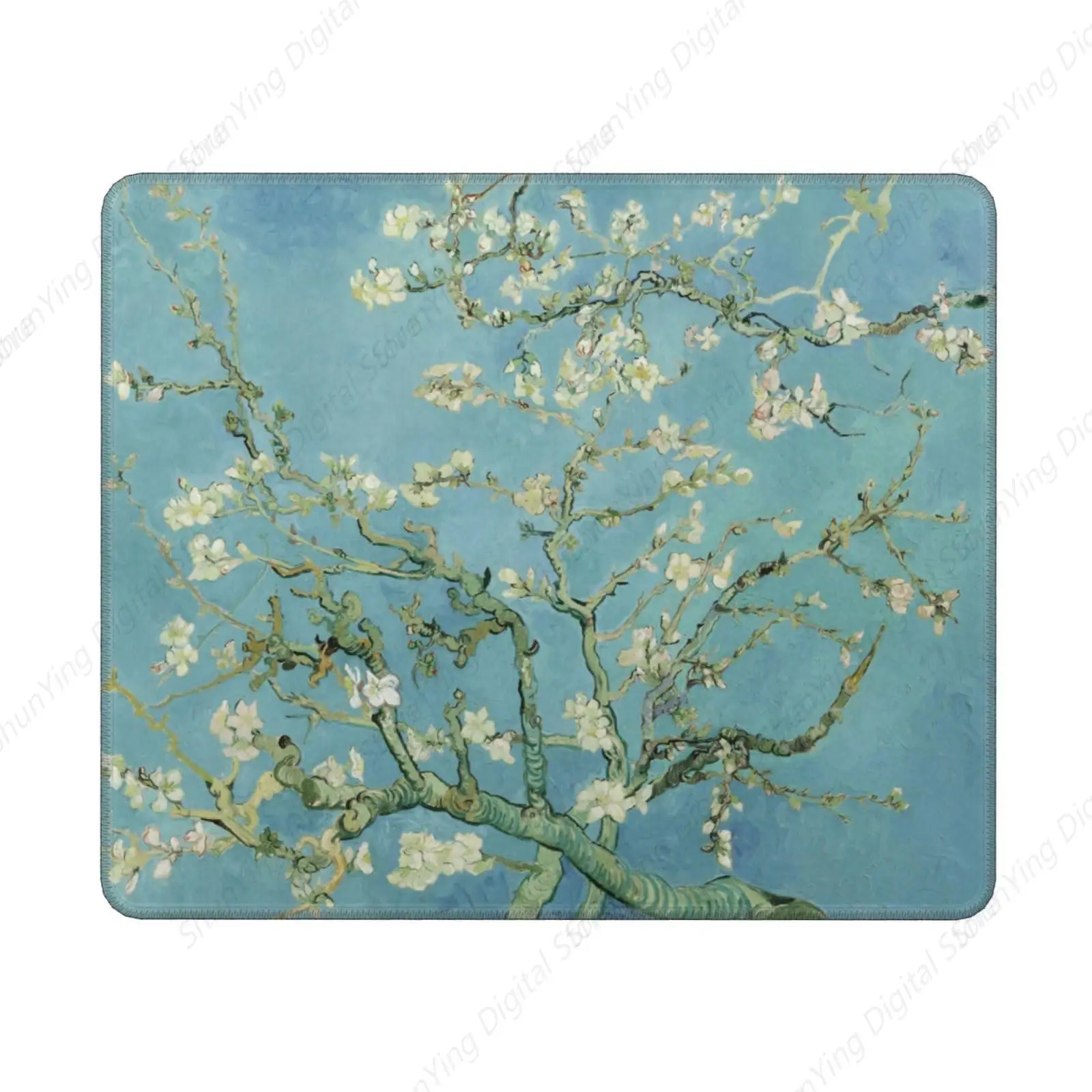 

Van Gogh Almond Print Mouse Pad Small Rectangular Table Pad With Stitched Edges Anti Slip Suitable For Home Office Games