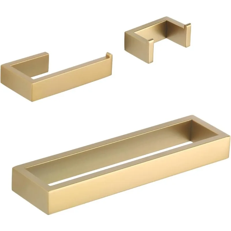 

3 предмета SUS 304, держатель для туалетной бумаги из нержавеющей стали, кольцо для полотенец, настенные крючки, набор для ванной комнаты, золотая отделка