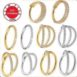 F136 Titanium ZC Nose Ring Women Hinged Segment Septum Clicker Daith Earrings Hoop Ear Cartilage Tragus Helix Piercing Jewelry
