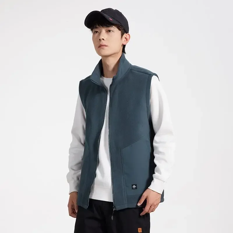 2025 Chaleco Softshell para hombre con cuello levantado, chaqueta ligera resistente al viento, ropa de abrigo informal cálida para otoño e invierno ​